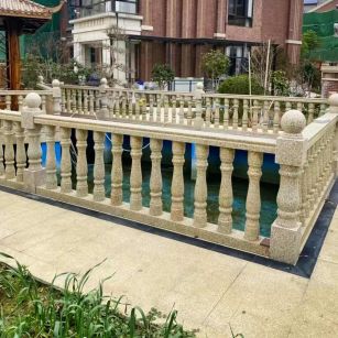 宿州黄金麻花岗岩石材栏杆，扶手，将军柱，花瓶柱