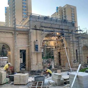 宿州 黄金麻荔枝面花岗岩小区门楼外墙干挂