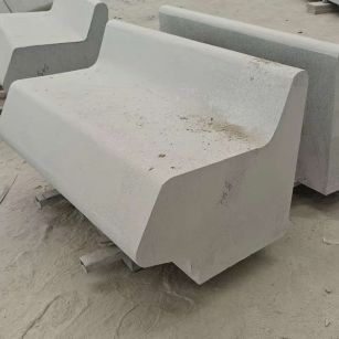 宿州 芝麻白花岗岩异形坐凳，石凳