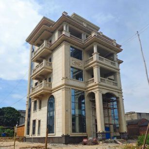 宿州 黄金麻花岗岩石材别墅外墙干挂搭配（雕花栏杆花瓶柱门楼罗马柱）