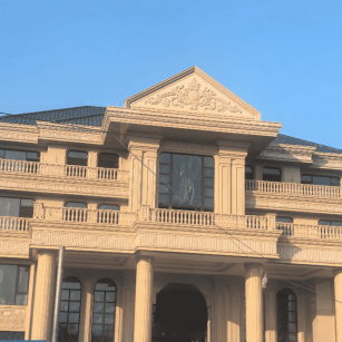 宿州黄金麻别墅外墙干挂石材效果示例