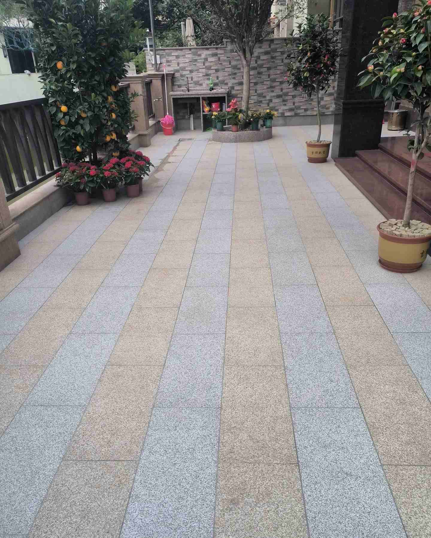 宿州 黄金麻白麻荔枝面庭院铺装展示