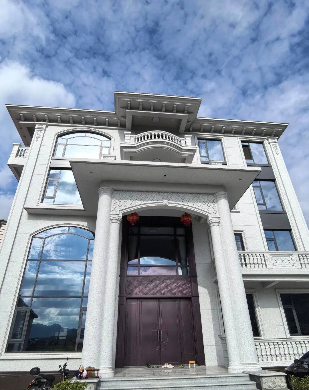 宿州白麻别墅外墙干挂石材效果示例