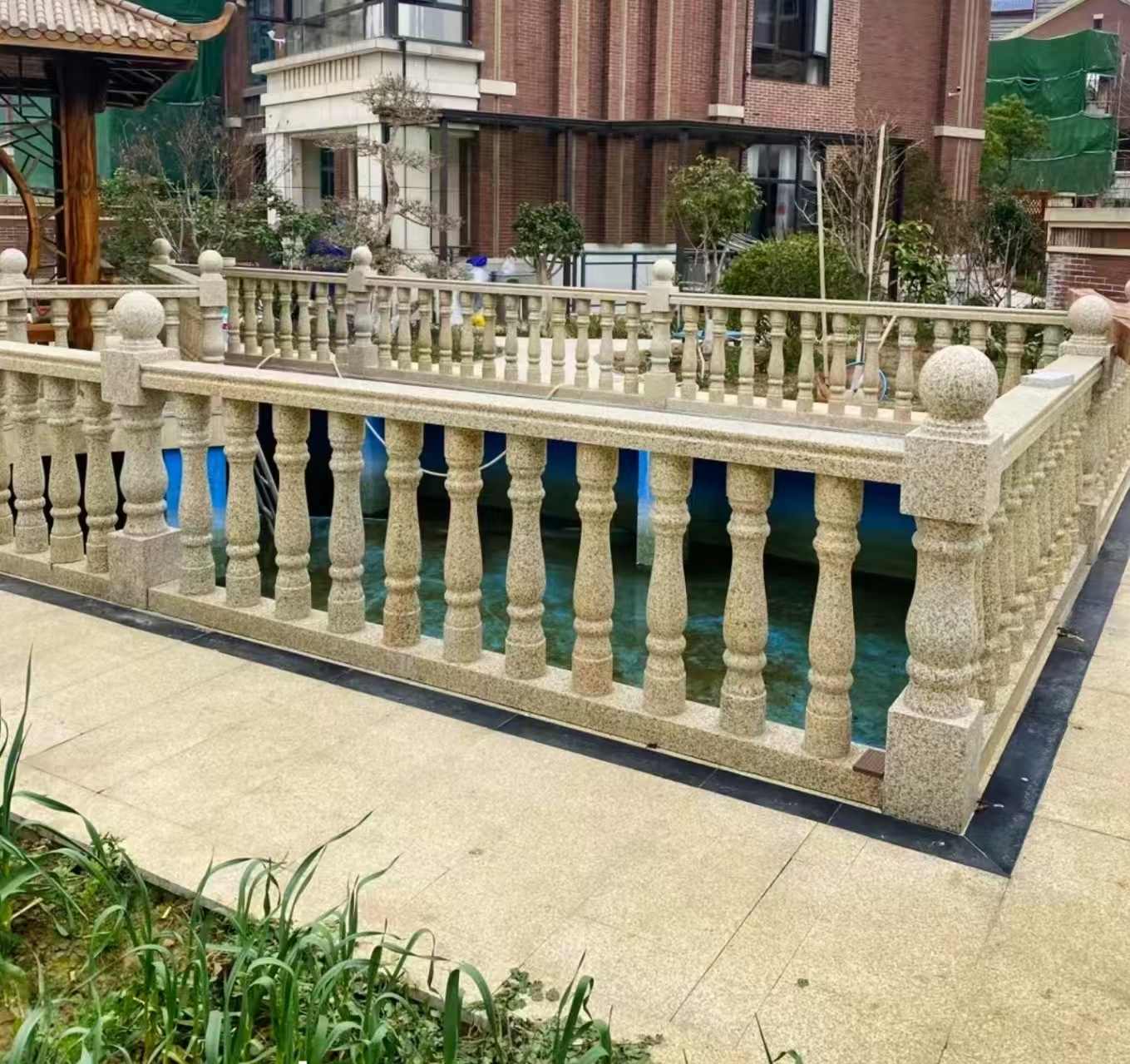 宿州黄金麻花岗岩石材栏杆，扶手，将军柱，花瓶柱