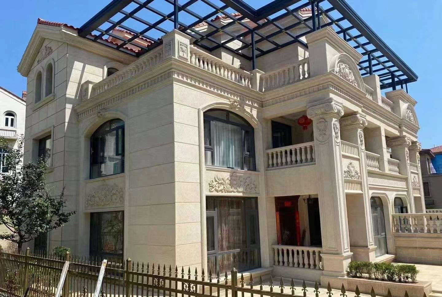 宿州 黄金麻花岗岩荔枝面别墅外墙干挂